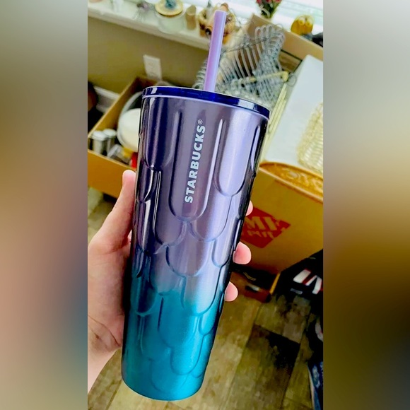 Starbucks Mermaid Scales Stainless Tumbler Ombre Steel Glitter Cup 24oz NWT 2023 - Picture 10 of 13